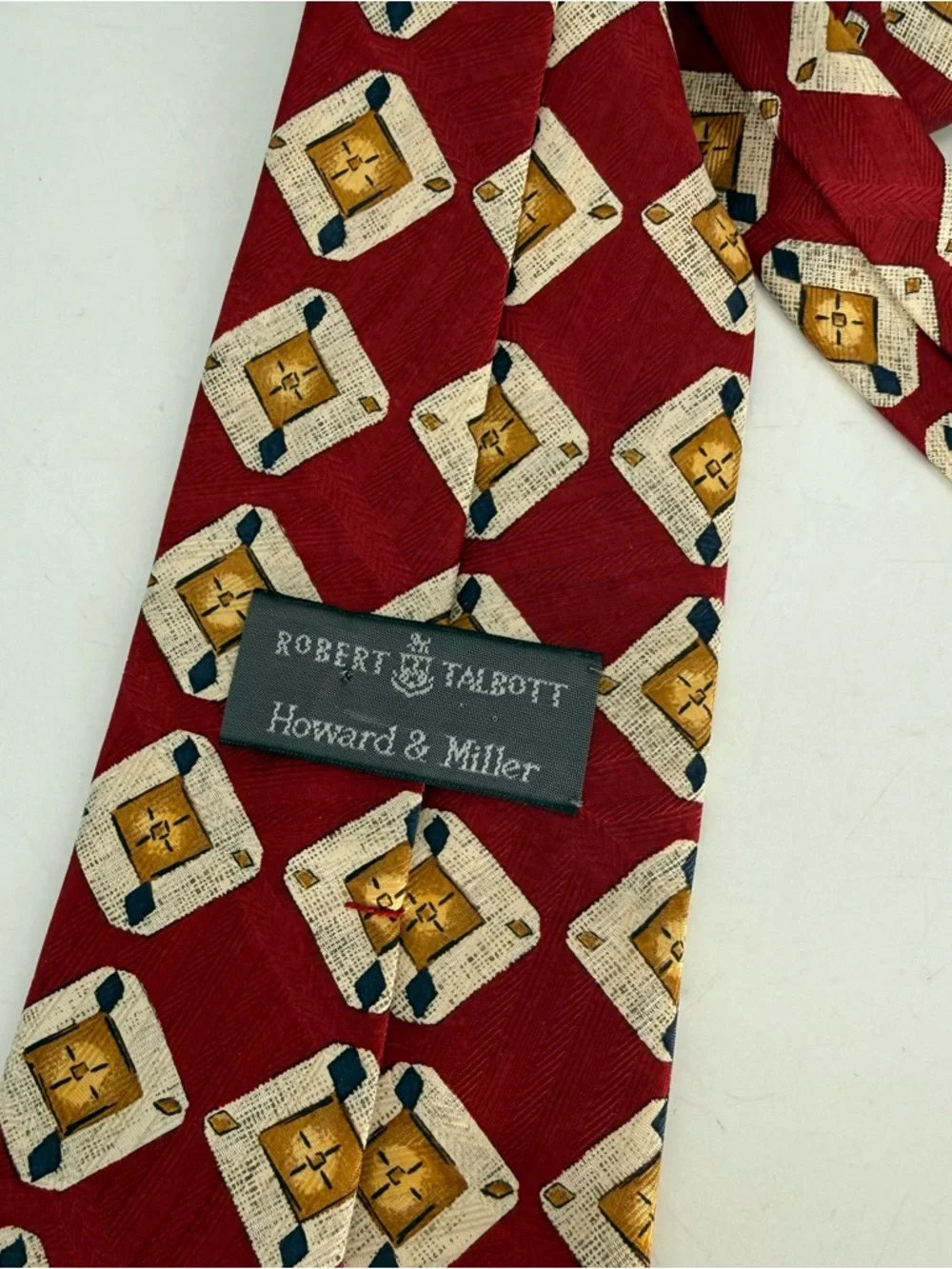 Robert Talbott Men's Ties Lot Of 2 Silk Rust/gold Medallion 58x 3.5